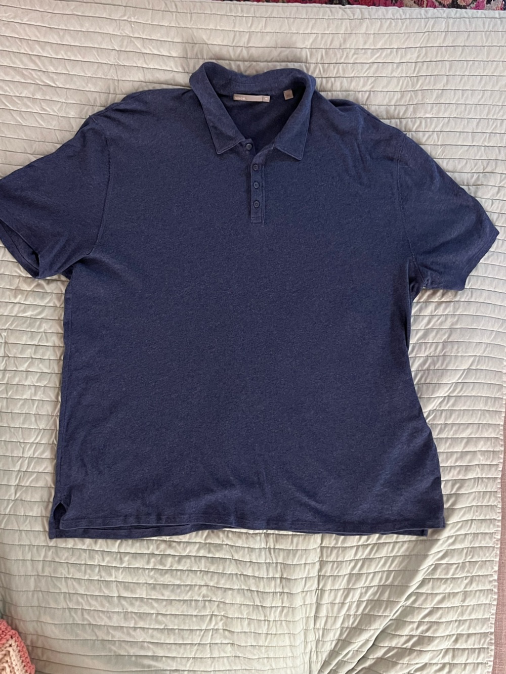 Vince Heathered Blue Polo Shirt